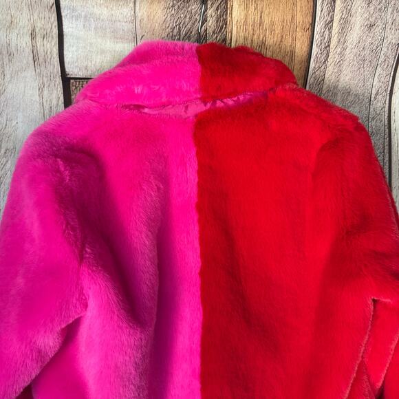 If By sea Jacket Anthropologie Jacket Faux Fun Colorblock Red Pink Small Boho - Picture 5 of 11